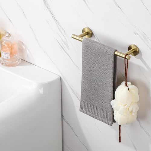 Brushed Gold Hand Towel Holder for Bathroom Wall