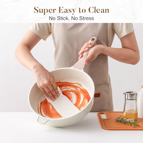 Nonstick Ceramic Deep Frying Pan Skillet with Lid