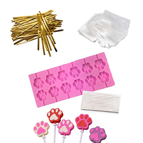 12 Capacity Cat Paw Silicone Lollipop Mold Set
