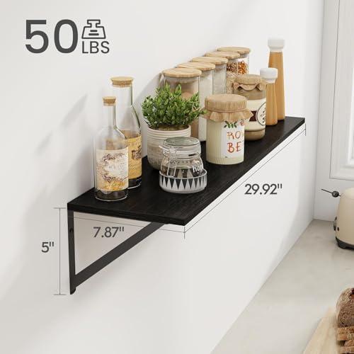 Black Deep Floating Shelves for Wall (2 Count)