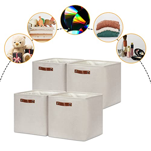 Storage Bins 4 Pack Of 13x13x13 Decorative Storage Cube Bins Suit Office (4 Count)