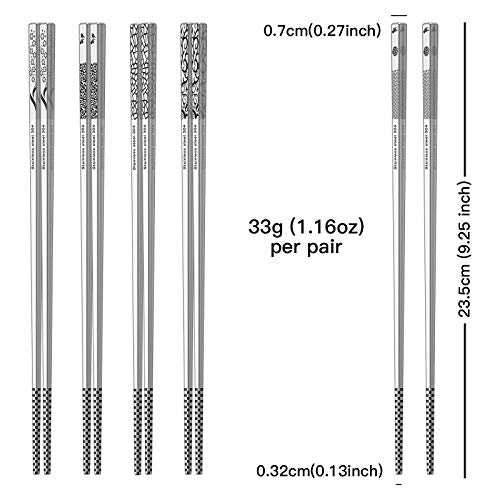 Metal Chopsticks Reusable 18 (5 Count)