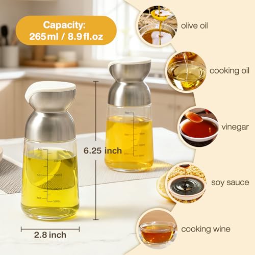 Olive Oil Dispenser Oil Bottle Set Salad Dressing Container (2 Count)