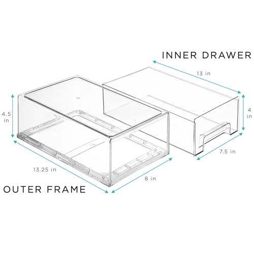 Clear Stackable Storage Drawers for Refrigerator