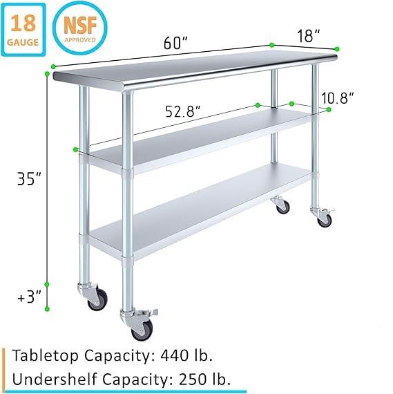 60x18 Heavy Duty Work Table