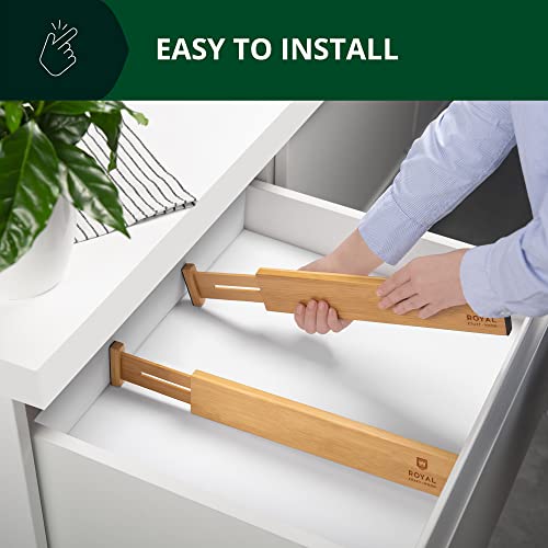 Bamboo Drawer Dividers Organizers (4 Count)