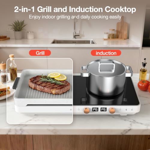 Induction Cooktop with Removable Cast Iron Griddle