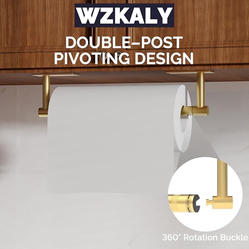 Gold Paper Towel Holder Under Cabinet Self Adhesive or Wall Mount