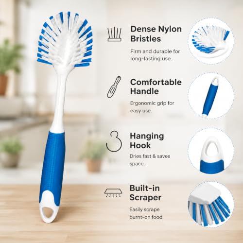 2 Pack Dish Brushes with Scraper (2 Count)