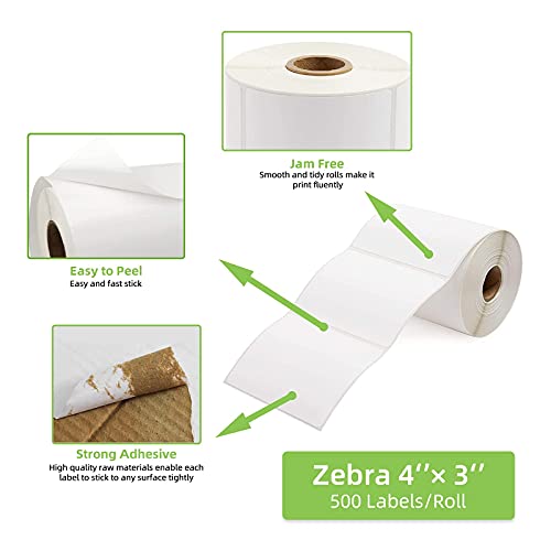 4" x 3" Direct Thermal Labels (500 Count)