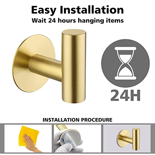 Adhesive Hooks Towel Hooks for Bathroom (2 Count)