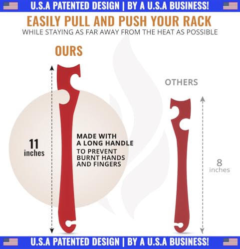 Silicone Oven Rack Push Pull Tool with Longer Handle