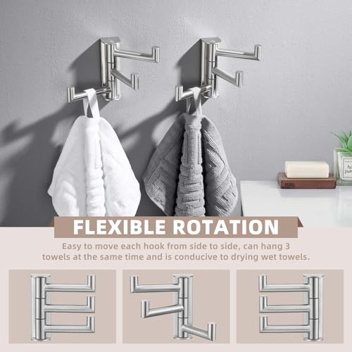 Swivel Towel Hook Brushed Nickel (2 Count)