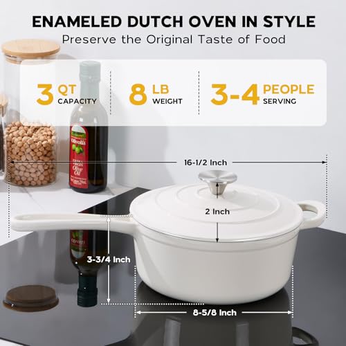 Enameled Cast Iron Saucepan