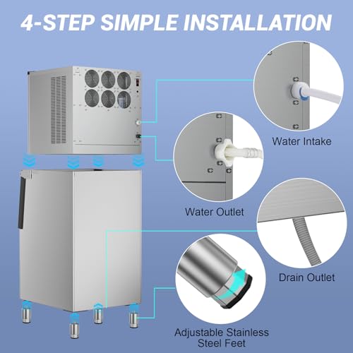 650 lbs High Output Commercial Ice Machine Freestanding Self