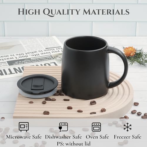 14 oz Ceramic Coffee Mug with Lid