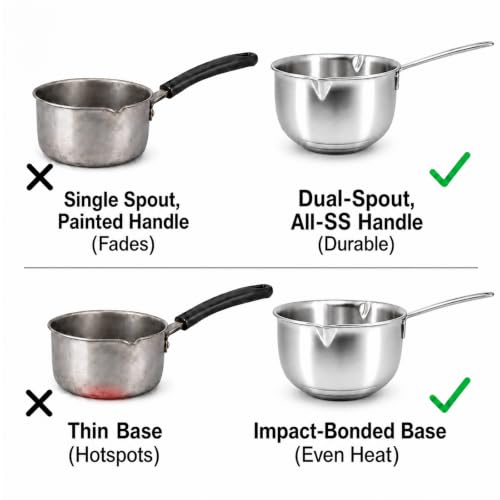 Tri Ply Stainless Steel Small Stainless Steel Pot with Pour Spout