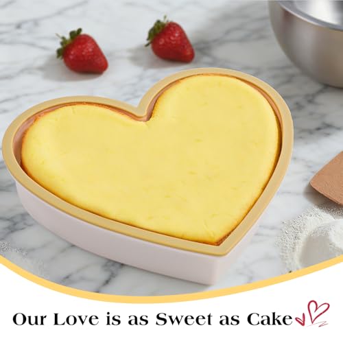 Metal Reinforced Frame Silicone Heart Shaped Cake Pans (2 Count)