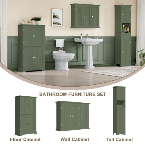 Laundry Cabinet with 3 Doors and Adjustable Shelves