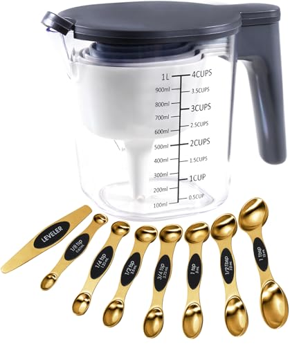 18 Pc Magnetic Measuring Cups and Spoons Set