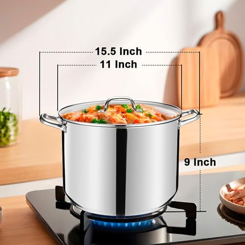 14 QT Stainless Steel Large Stock Pot