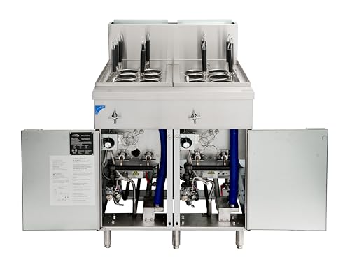 12 Basket 22 Gallon Commercial Natural Gas Pasta Cooker with 140