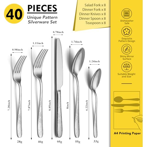 40 Piece Silverware Set (40 Count)
