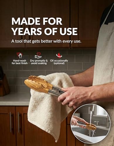 Olive Wood Tongs for Cooking