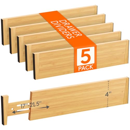 4" High Dresser Drawer Dividers (5 Count)