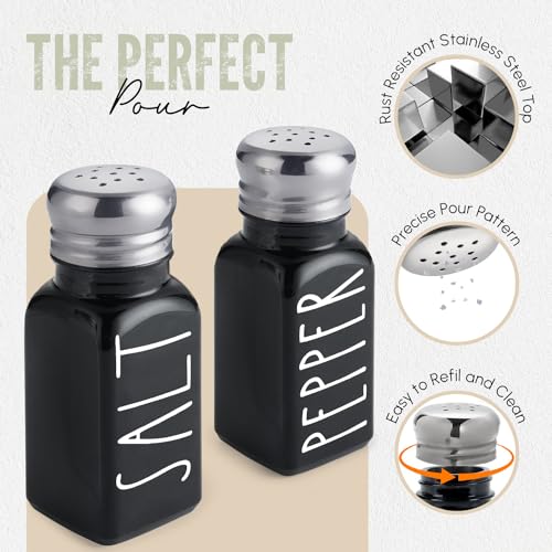 Black Salt and Pepper Shakers Set by Brighter Barns