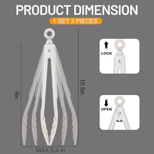 Silicone Serving Tongs for Cooking 9 (3 Count)