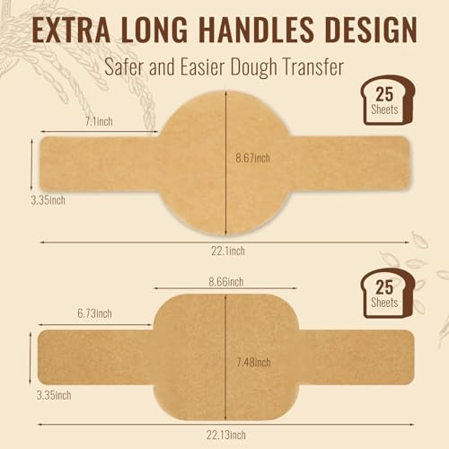 8" Round Sourdough Bread Sling for Dutch Oven 50 Sheets (50 Count)