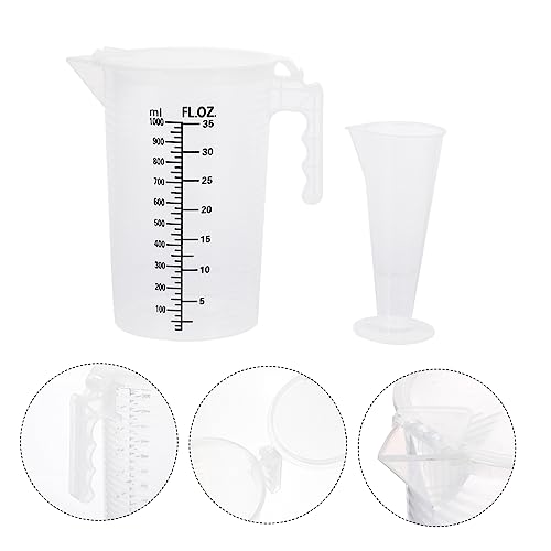 Foldable Measuring Cup with Lid Transparent Plastic Liquid Measuring Jug 6.88X6.69X4.52 Inches Kitchen Tool for Cooking Baking and Oil Measurement