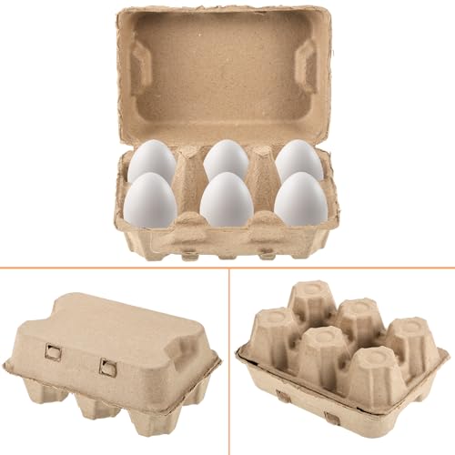 36 Pcs Jumbo Duck Egg Cartons Paper Goose Egg Cartons for Normal Size Geese Blank Natural Pulp Jumbo Eggs Container Holder Reusable for Six Duck Goose Hen Eggs (36 Count)