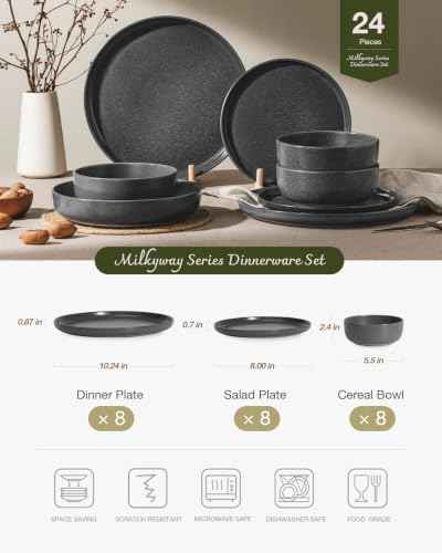 Milkyway 24 Piece Stoneware Dinnerware Set
