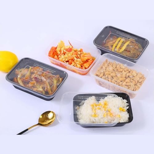 24oz Square Plastic Meal Prep Containers Reusable With Lids. (100 Count)