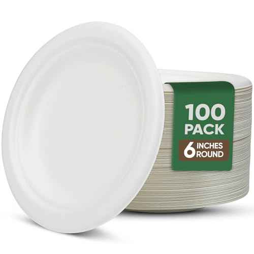 Small Disposable Paper Plate 6 inch (100 Count)