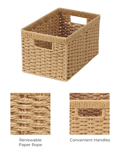Wicker Storage Baskets for Shelves (2 Count)