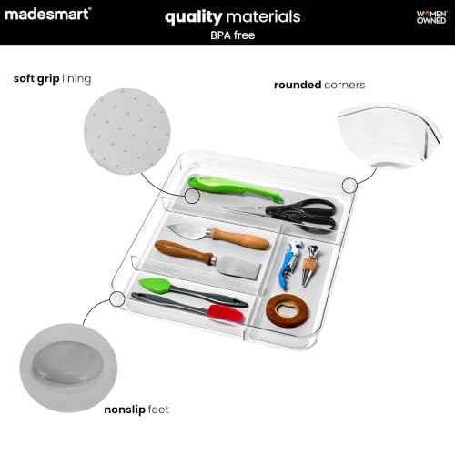 Clear 4 Compartment Drawer Organizer