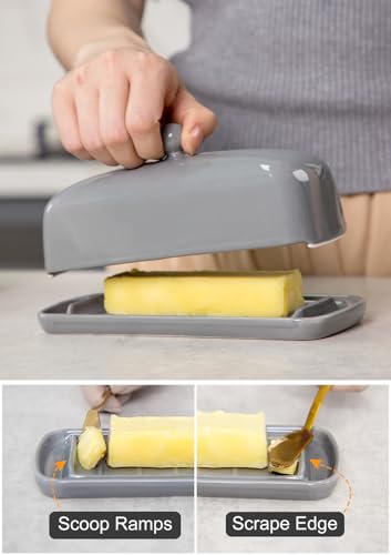 Ceramic Butter Dish with Lid for Countertop