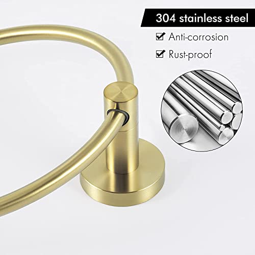 Brushed Gold Towel Ring