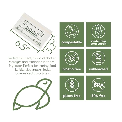 100% Compostable Food Storage Bags [Snack 300 Pack] Eco (300 Count)
