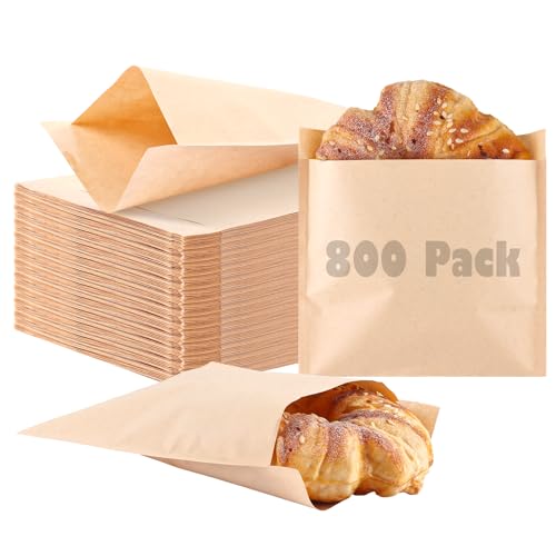 800 Pack Wax Paper Bags 6x7 inch (800 Count)