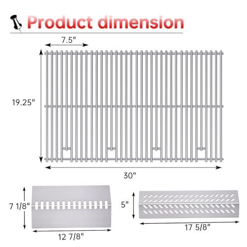 16GA Grill Heat Plates 9MM 16517 Grill Grates for 16631 16520 Bull Grill Replacement Parts