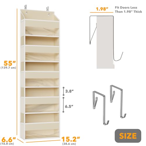 1 Pack Over The Door Organizer with 5 Large Pockets and 10 Mesh Side Pockets