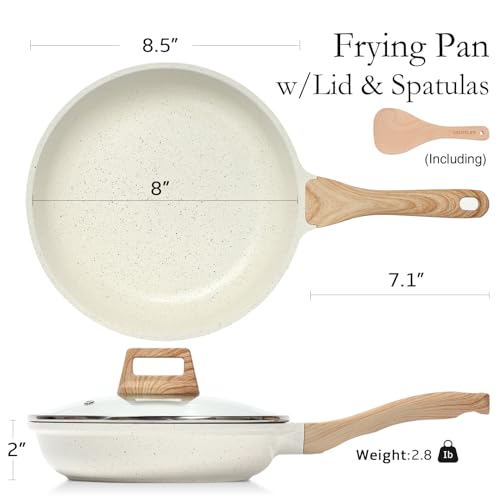 Nonstick Ceramic Frying Pan Skillet with Lid