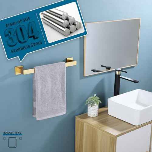 Bath Towel Bar Kitchen Dish Cloths Hanger 16 Inch Hand Towel Holder Stainless Steel Wall Mounted