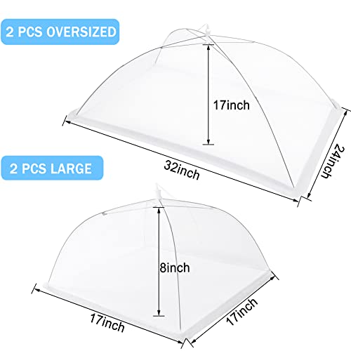 4Pcs Mesh Food Cover Tent Umbrella Pop Up Outside Outdoor Party Net