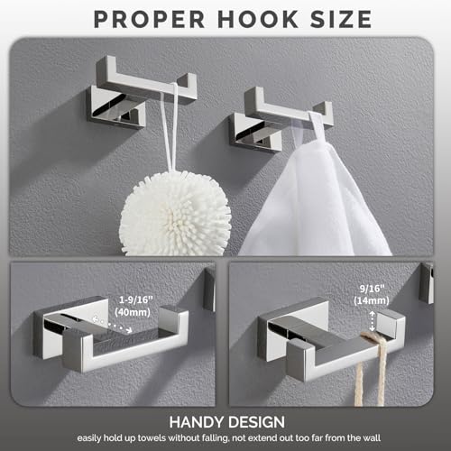 Double Towel Hooks Polished Chrome (2 Count)