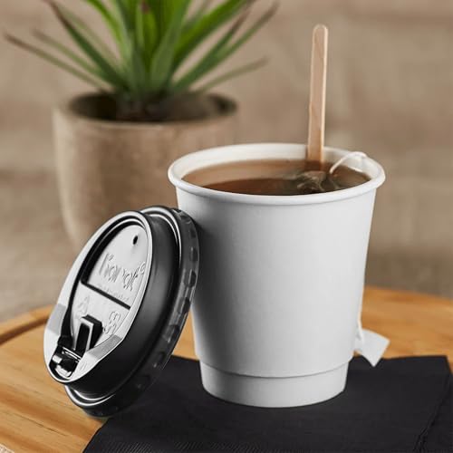 10 oz Double Wall Insulated Coffee Cup [500 Count] White Paper Hot Cup